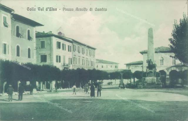 aa662 cartolina colle val d'elsa piazza arnolfo di cambio provincia di siena