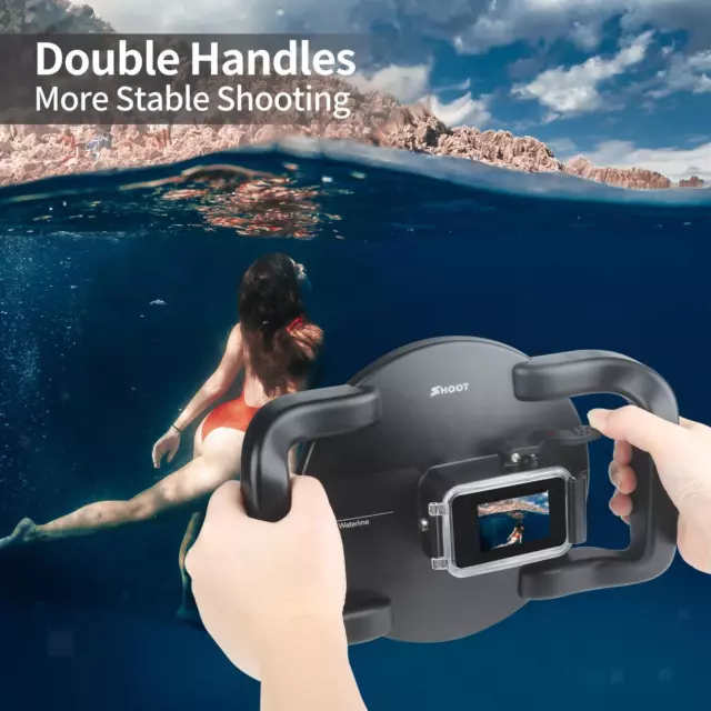 Dome Port Lens Dual Handle Stabilizer Waterproof Case with Storage Pouch Diving