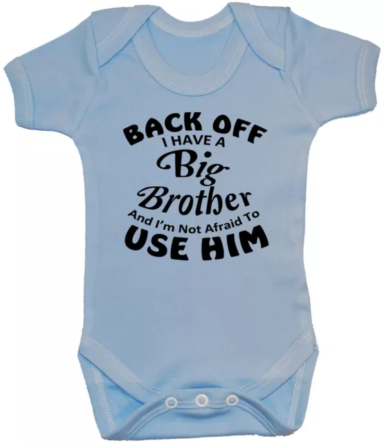 Back Off Big Brother Baby Grow/Bodysuit/Romper/T-Shirt NB-24m Funny Boy Girl