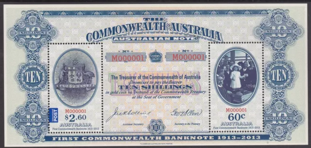 Mint 2013 Centenary Of 1St Australian Banknote Stamp Mini Sheet