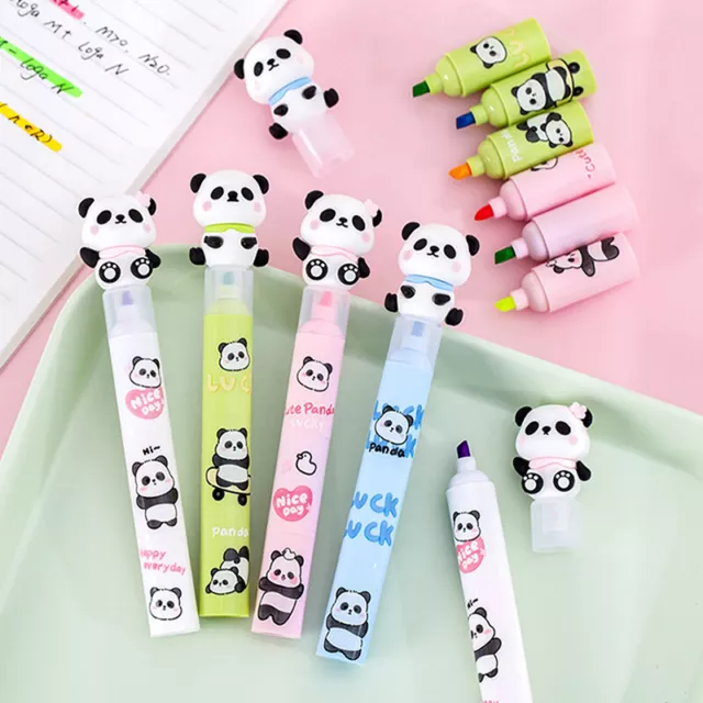 Lovely Panda 3 Layer Splicing Highlighters Art Markers DIY Drawing Stationer BII