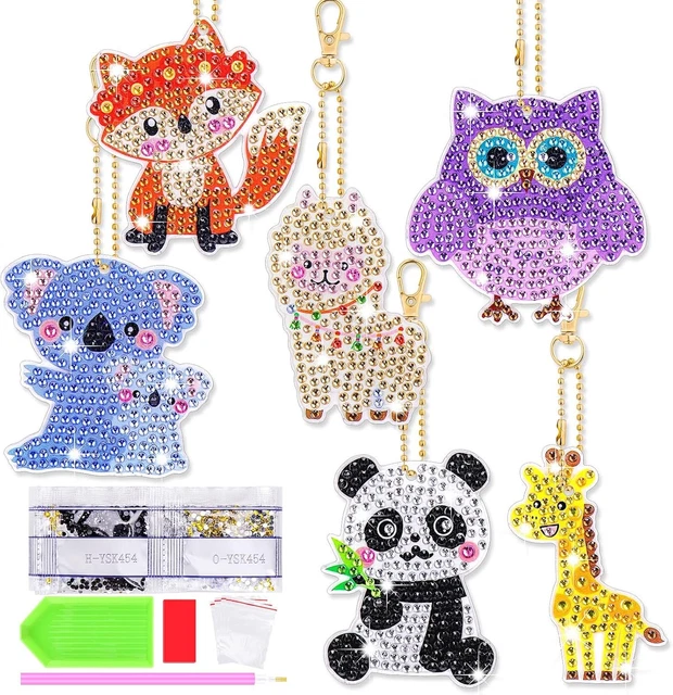 Frundoo5D 6 Pezzi Kit Diamond Painting Portachiavi Farfalla - DIY Creativo Per Bambine