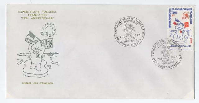 Stamps FSAT / TAAF, 1977, FDC Polar expeditions Anniversary