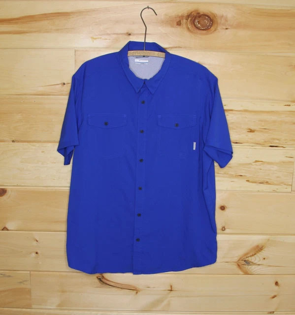 Chemise active homme Columbia bleue Omni Wick évaporation