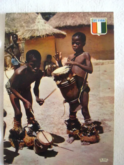 AK Republique de la Cote d'Ivoire Elfenbeinküste  - junge musizierende Baoulè_98