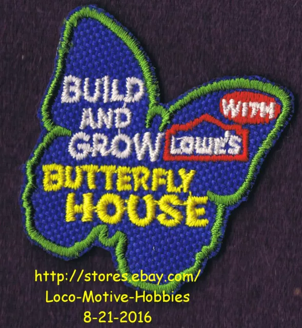 LMH PATCH Badge  BUTTERFLY HOUSE Holder Moth Cage Build Grow LOWES Kids Clinic