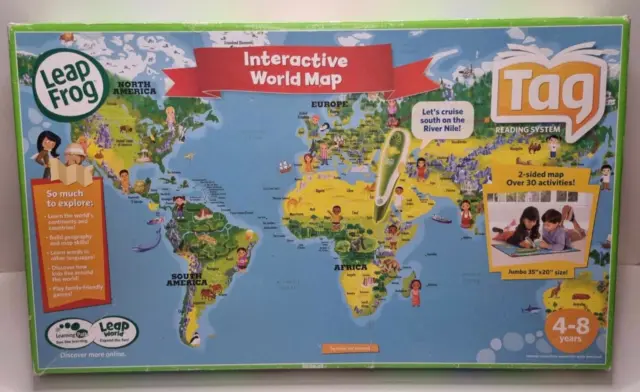 LeapFrog Tag Reading System Interactive World Map New Condition