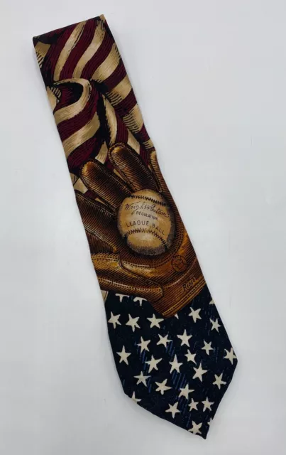 Baseball Americana Series All American Tie Necktie Silk USA Tango by Max Raab