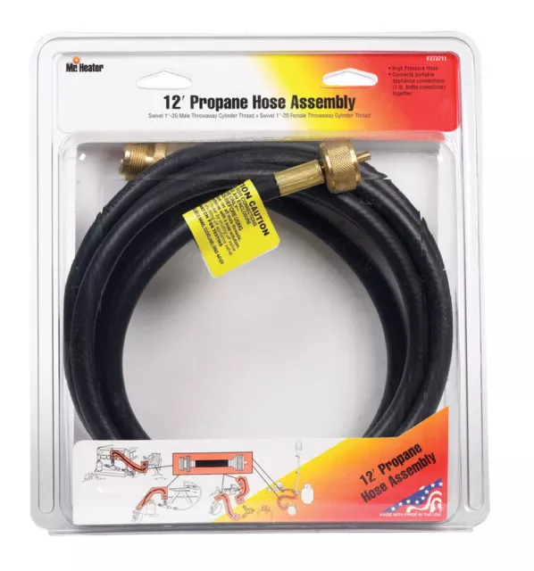 Mr. Heater 1 in.   D X 1 in.   D X 12 foot ft. L Brass/Plastic Hose Assembly