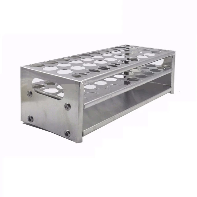 Support de tube à essai pratique en aluminium 40 trous pour tubes 18 5 22 5 mm