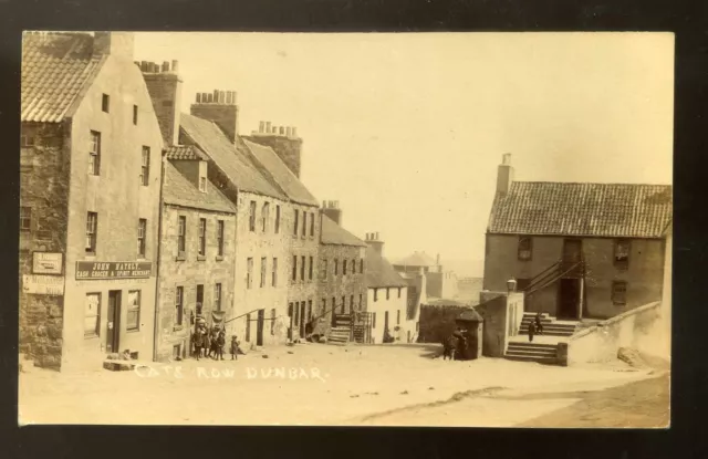 Scotland  DUNBAR - Cat's Row with John Hately Grocer's Shop  people   RP