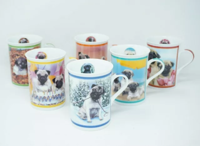 Pug Coffee Mug Danbury Mint Purely Pugs Porcelain Tea Cup Dog Lover Pet Dog Mom