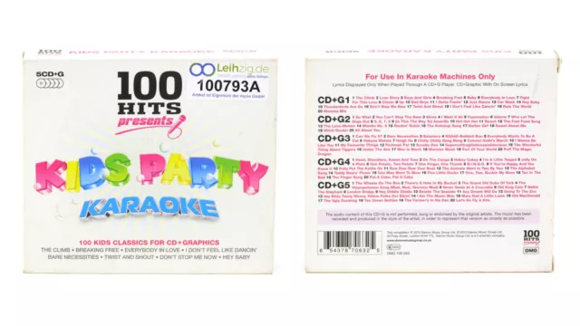 Karaoke Kids Party 5x CD 100 Lieder CD+G Text Karaoke System Karaokemaschinen