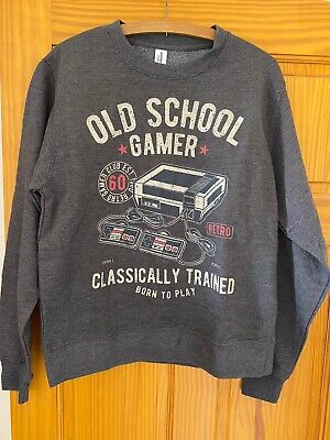 Old School Gamer NES Jumper Sweater Size S Grey