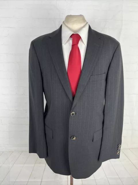 Hugo Boss Men's Dark Gray/Black Striped Wool Blazer 40R $1,895