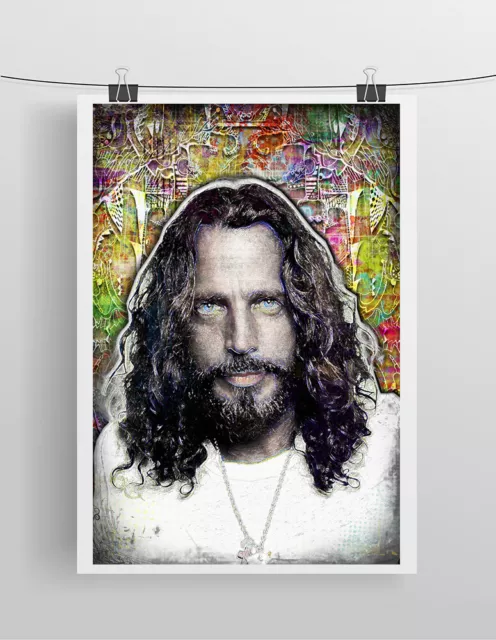 CHRIS CORNELL SOUNDGARDEN Poster,  Cornell Portrait Pop Print Free Shipping Us