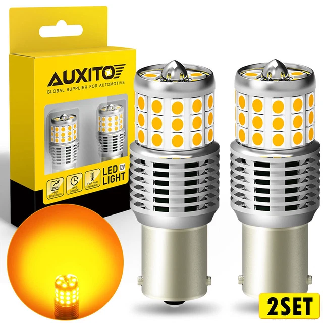 4X AUXITO BA15S 1156 Amber LED Turn Signal Light Bulbs Error Free Anti Hyper Fla