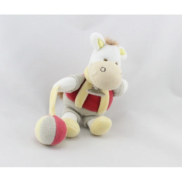 Doudou et compagnie ane cheval blanc rouge gris jaune balle - 17627