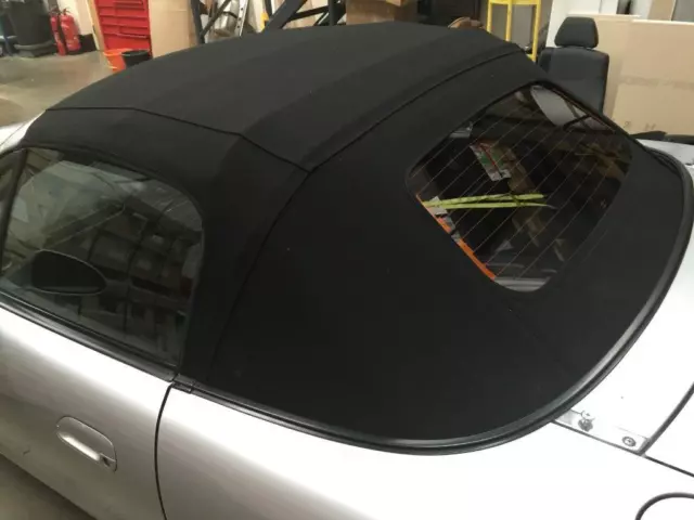 Mazda Mx5 MK2 Black Mohair Hood with Heated Glass Window - Supplied and fitted