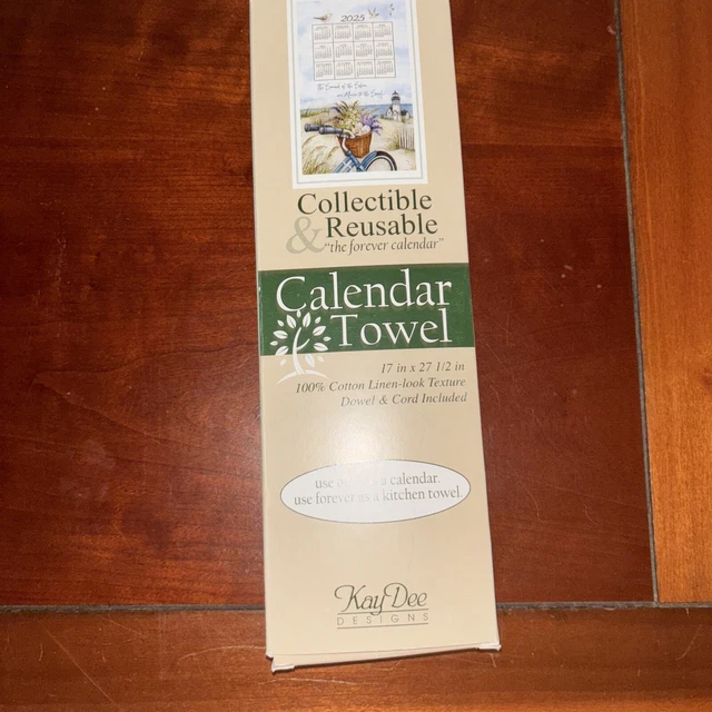 2025 KAY DEE Towel Calendar 2025 Seashore Calendar TowelNew In box £