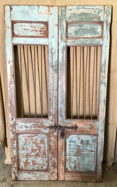 Antique Architectural Salvaged Wood & Iron Doors. Wine Cellar Doors