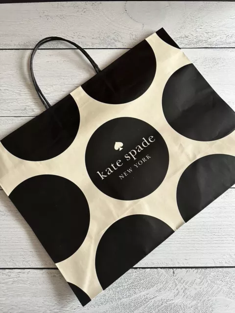 2 Kate Spade Green Paper Shopping Gift Bags & Tissue paper - 10” X 8”