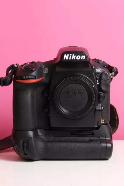 Nikon D810 36.3MP FX Full Frame DSLR Camera Body Only 34k Shots w Grip!