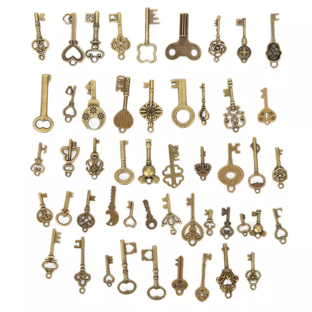 50Pcs Extra Large Antique Bronze Finish Skeleton Keys Bronze Key Decoration