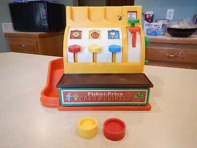 Vintage Fisher Price 1974 # 926 Cash Register With 2 Coins