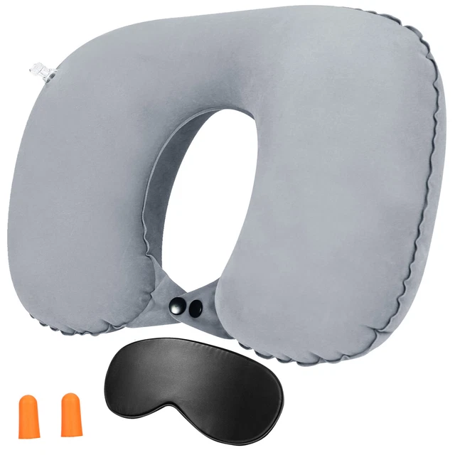 Portable Inflatable Flight Pillow Neck U Rest Air Cushion Travel Office Pillow 6