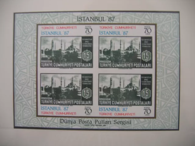 Türkei Türkiye Turkey Turquie / 1985 Mi bloc 24 / stamps - ISTANBUL '87