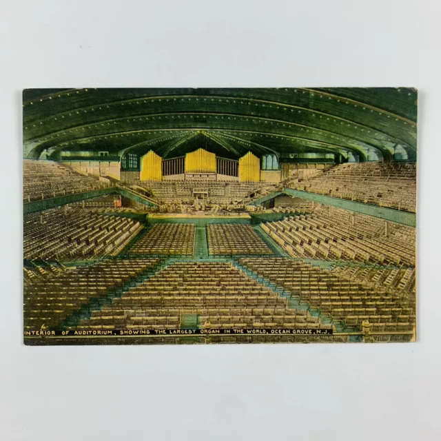 Postcard New Jersey Ocean Grove NJ Largest Organ Auditorium 1920s Unposted