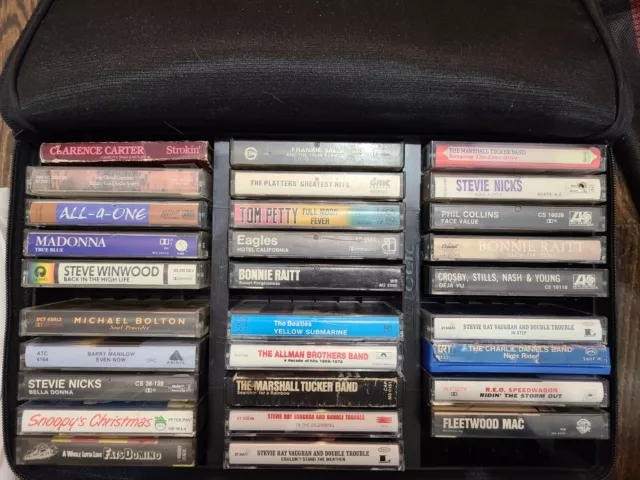 LOT OF 29 Cassette Tapes 70s 80s 90s with Case Logic Storage $18.20 ...