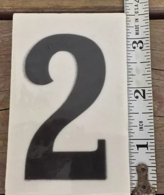 Antique Number 2 Tile Curtis Development & MFG. CO. House Address 2.45X3.45 Inch