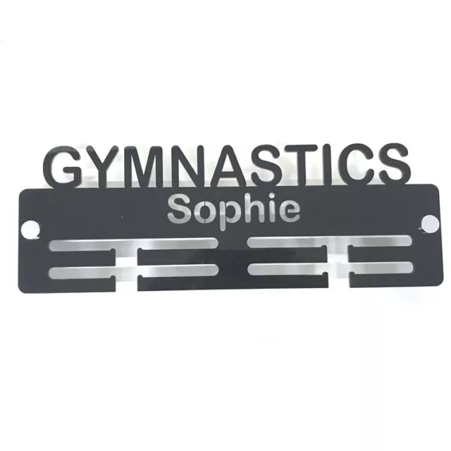 Personalised Gymnastics Medal Hanger - Many Colour Choices - Includes Fixings