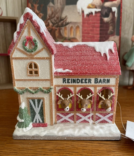 TARGET BULLSEYE PLAYGROUND Reindeer Barn Lighted Christmas Village 2023