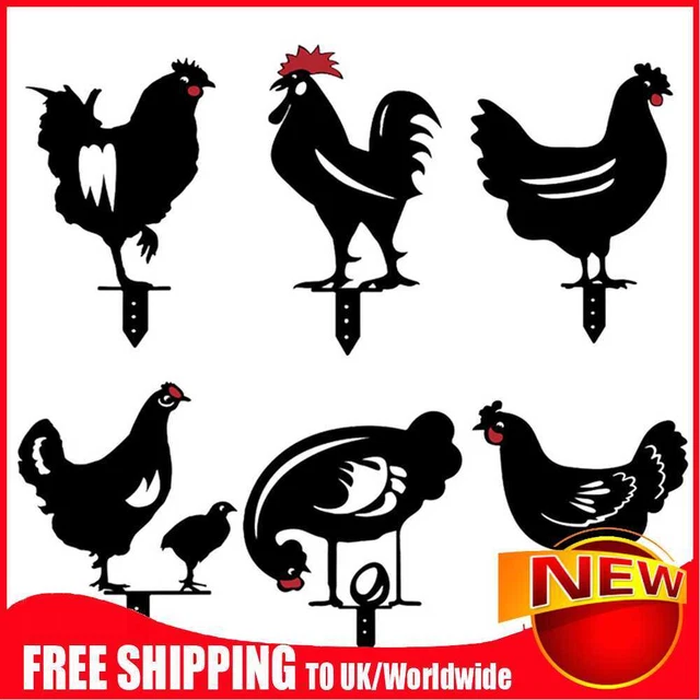 Art Chicken Yard Garden Statues Stakes Hen Gardening Ornaments for Backyard Lawn