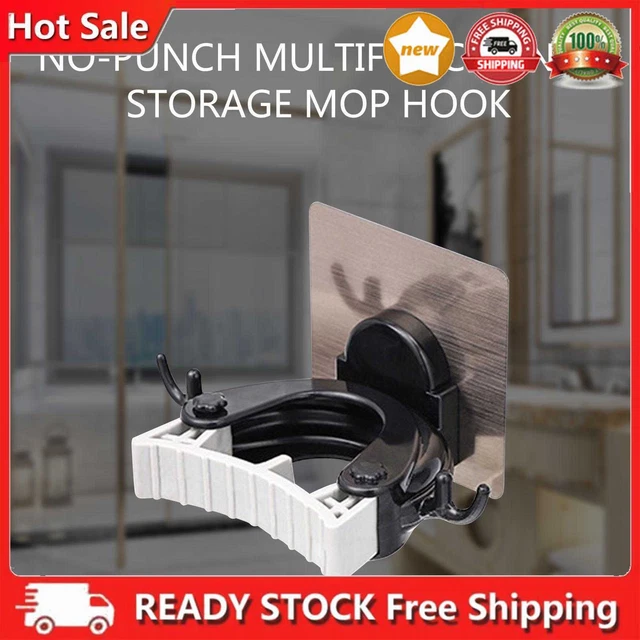 Soporte de escoba haiqingqin, pinza escoba, montaje en pared, kit de clip adhesivo, más