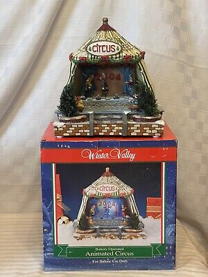 Winters Valley Village Animated Circus Battery Operated Mint Condition