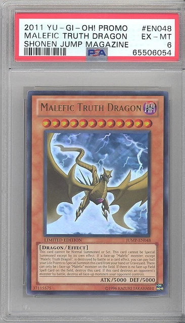 PSA 6 - Yu-Gi-Oh Card -JUMP-EN048 - MALEFIC TRUTH DRAGON (ultra rare holo) EX-MT
