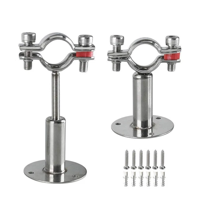 2Pcs (25mm (3/4-inch)) Stainless Steel Wall Mount Ceiling Mount Pipe Supports