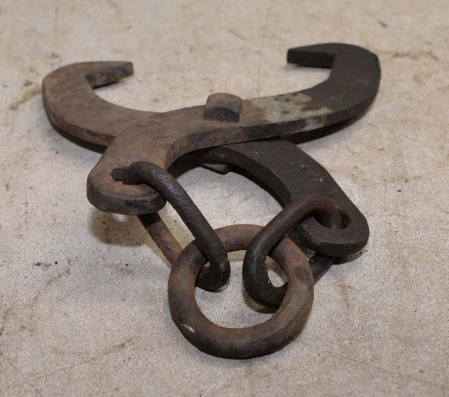 ANTIQUE LOGGING PULLER lumber log drag tractor chain tool collectible ...