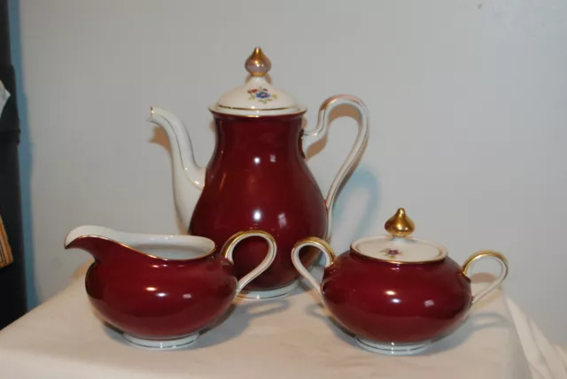 Eschenbach Baronet China TEA POT CREAM & SUGAR Germany-US-Zone,A 905 8
