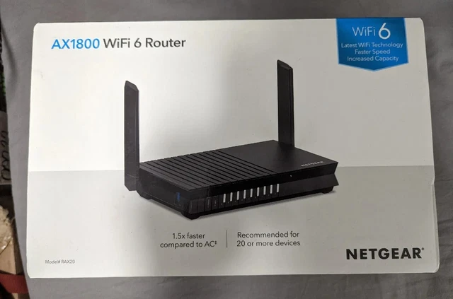 NETGEAR® RAX20-100NAS 4 flussi AX1800 router Wi-Fi 6.