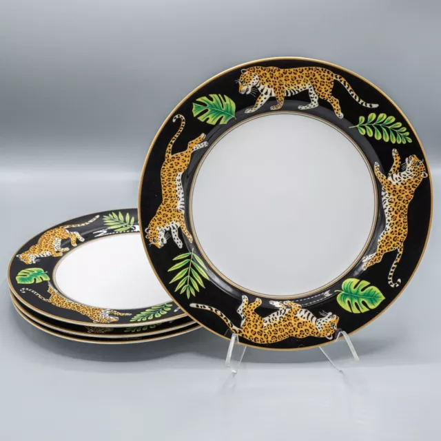 Lynn Chase Jaguar Jungle Luncheon Plates Set of 4 - 9 1/8" FREE USA SHIPPING