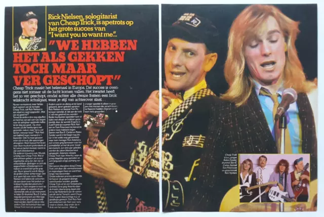 Cheap Trick 1978 Article Pinup Rick Nielsen Robin Vtg 2P Dutch Magazine Clipping