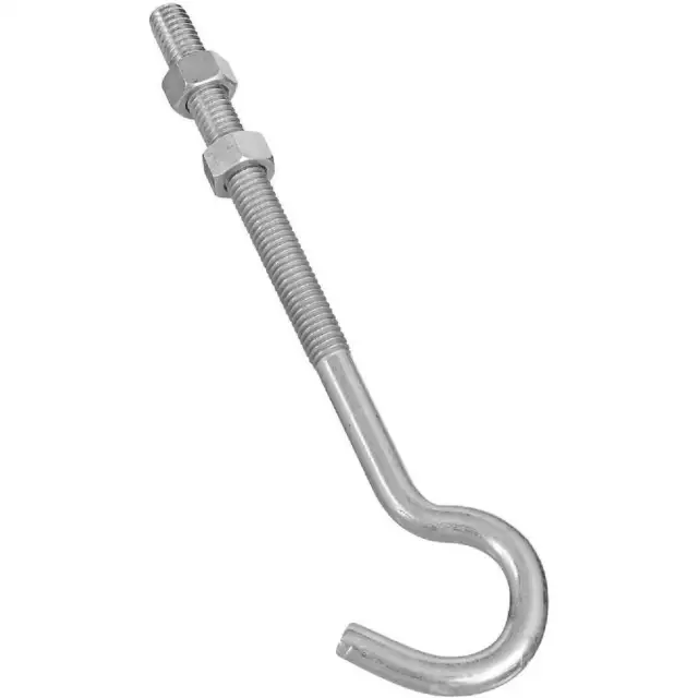 National 3/8 In. x 7 In. Zinc Hook Bolt N221697 Pack of 10 National N221697