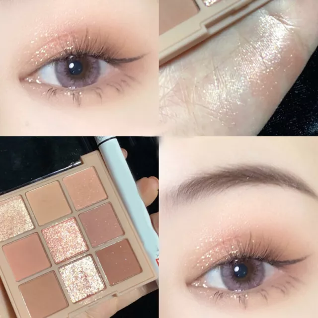 Paleta de sombras de ojos mate de 9 colores kit de maquillaje brillo brillo sombra de ojos polvo