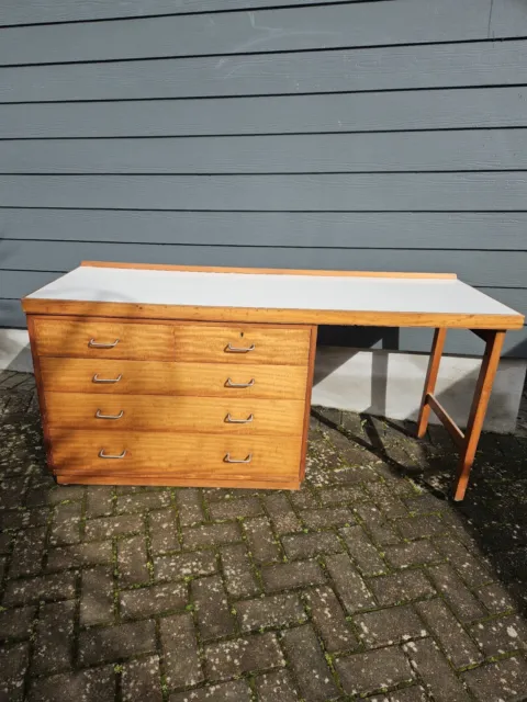 Mid-Century - Vintage Formica Top- 5 Drawer Desk-By Designer ( W.A.Webster)-1969