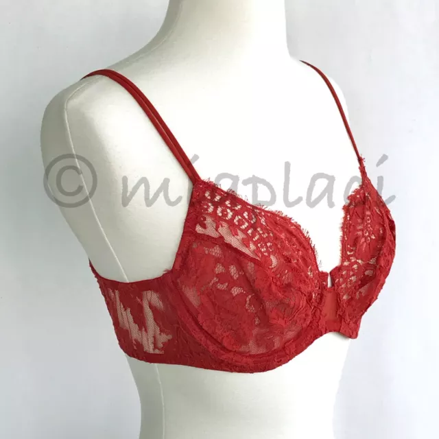 NWT La Perla Freesia Underwire Bra #906381 Red 36B 3